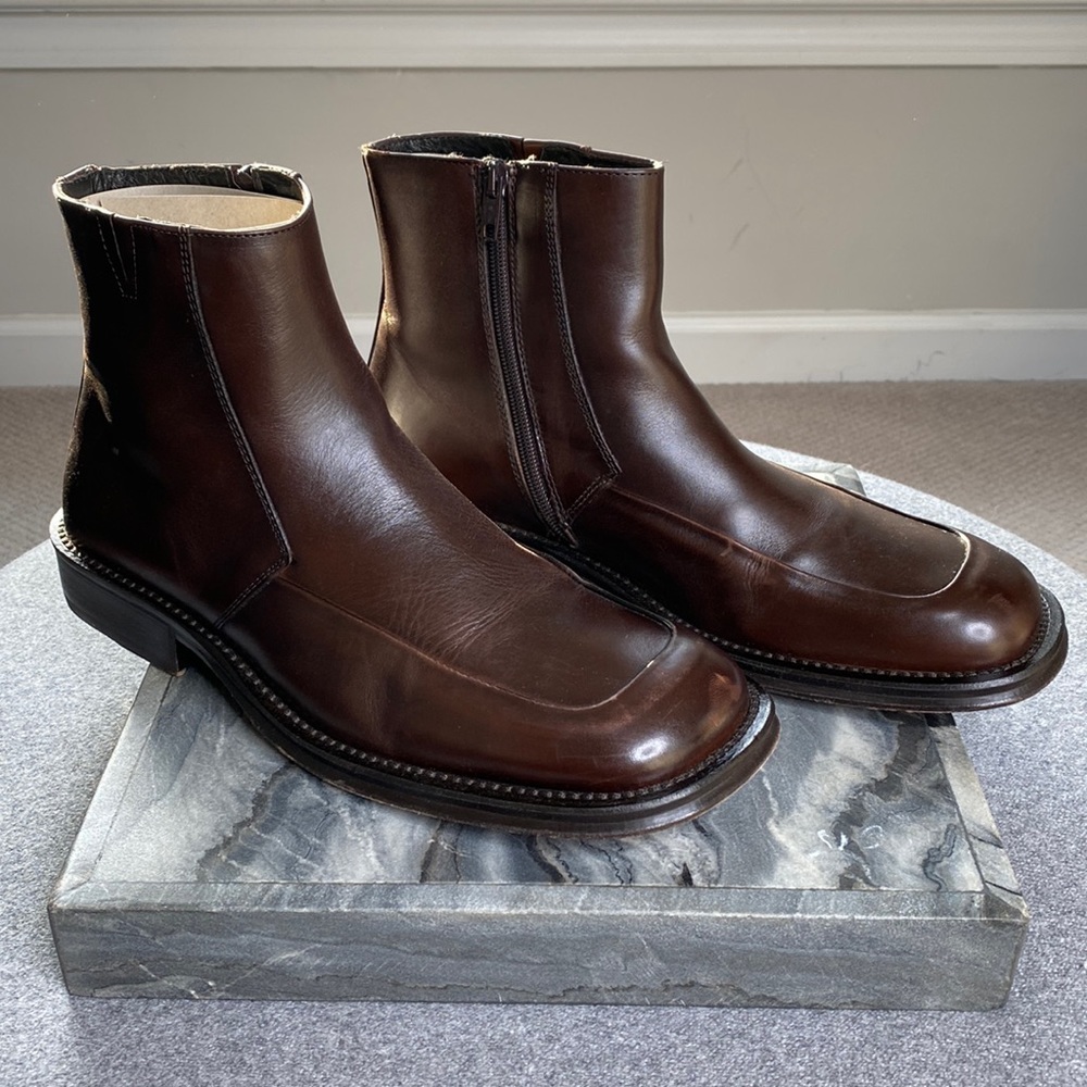 Vintage Kenneth Cole Mens Brown Roma Dress Boots Size 10